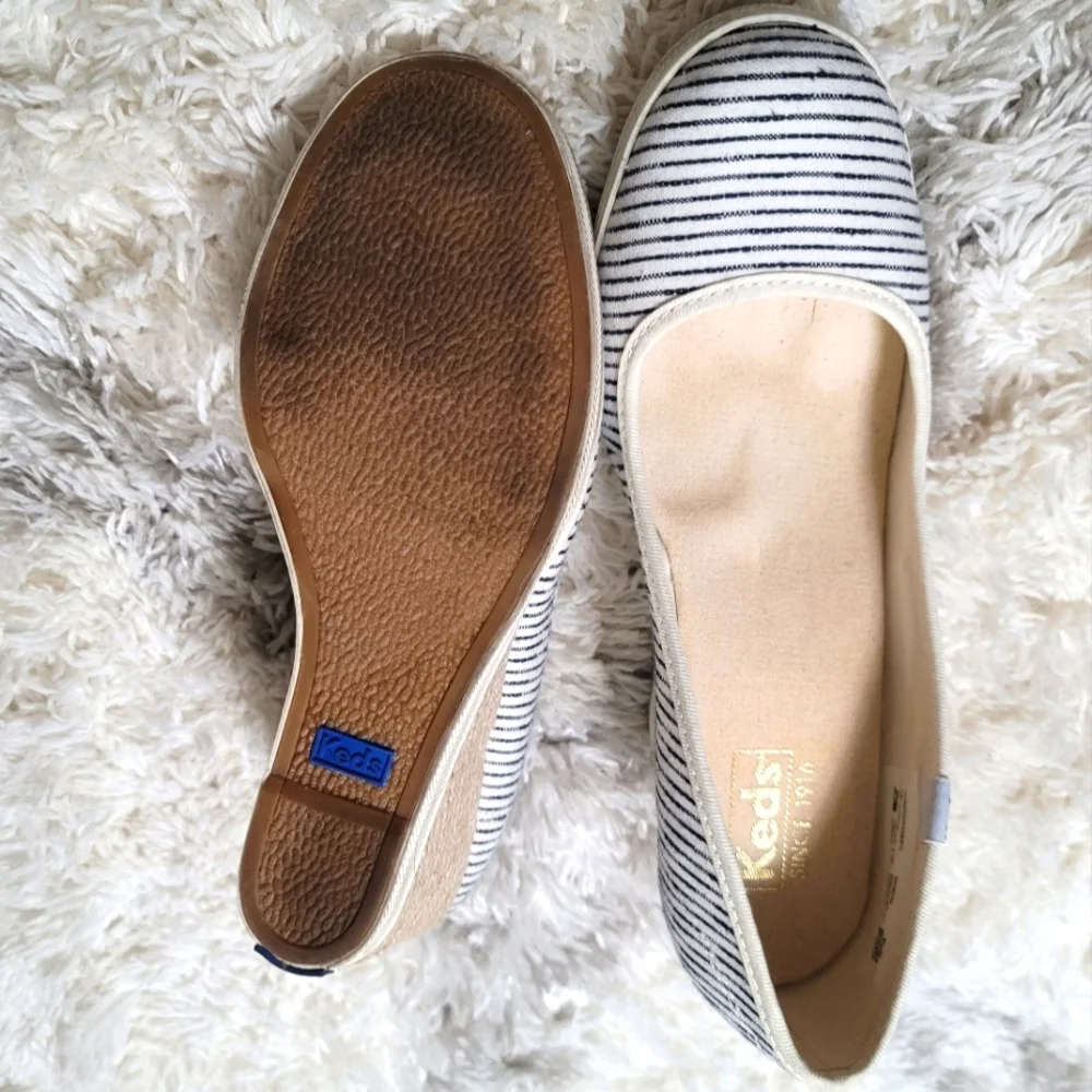 Keds Damsel Striped Wedge Shoes Size 9 - Picture 6 of 9